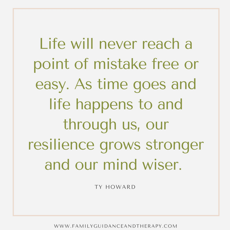 Life will never reach a point of mistake free or easy. As time goes and life happens to and through us, our resilience grows stronger and our mind wiser. - Ty Howard