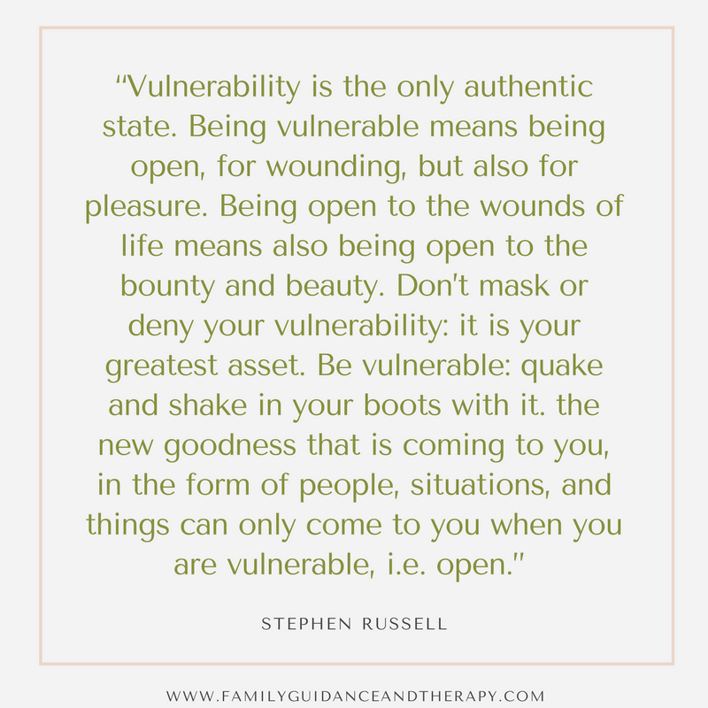 Vulnerability is the only authentic state. Being vulnerable means being open, for wounding, but also for pleasure. Being open to the wounds of life means also being open to the bounty and beauty. Don’t mask or deny your vulnerability: it is your greatest asset. Be vulnerable: quake and shake in your boots with it. the new goodness that is coming to you, in the form of people, situations, and things can only come to you when you are vulnerable, i.e. open. - Stephen Russell