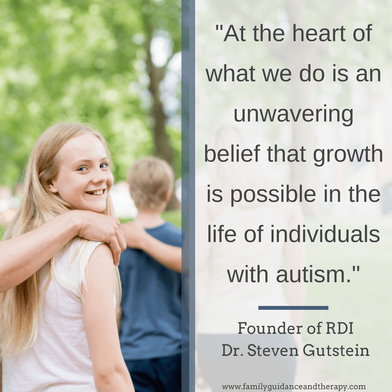 At the heart of what we do is an unwavering belief that growth is possible in the life of individauls with autism. - Dr. Steven Gutstein