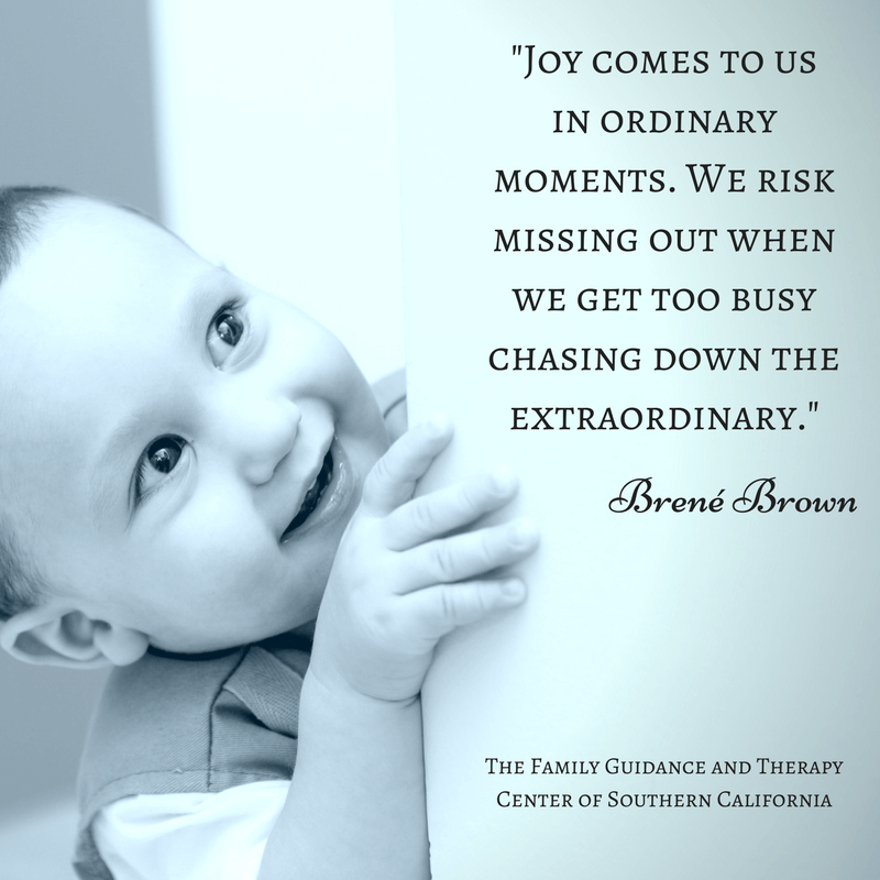 Joy comes to us in ordinary moments. We risk missing out when we get too busy chasing down the extraordinary. - Brene Brown